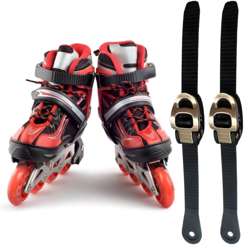 SquEqu 2 Set Roller Skates Strap with Adjustable Buckle Mount Screws Nuts Set Universal Replacement Engergy Straps Latches for Inline Skating Shoes Ice Blades Rollerblades Rollerskates MTB SPD Shoe - Image 5